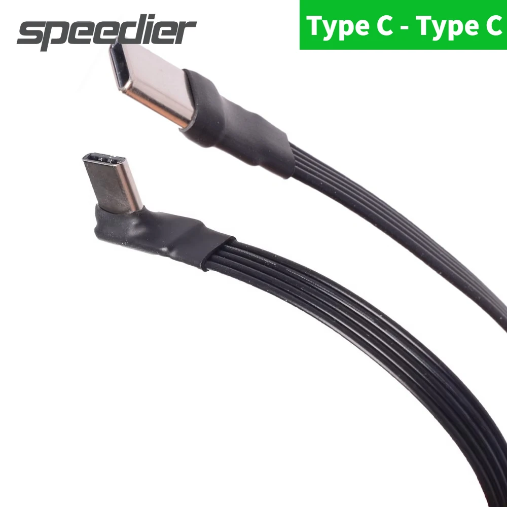 Плоский кабель USB 2.0 Type-C 10 см 20 30 удлинительный FPC USB-C вверх/вниз 90 ° Угловые вилки