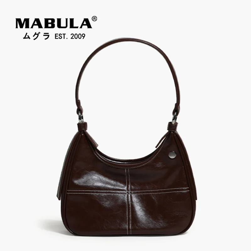 

MABULA Quilted Leather Underarm Shoulder Purse for Women 2022 Retro Hobo Crossbody Bag Small Zipper Closure Clutch Handbag