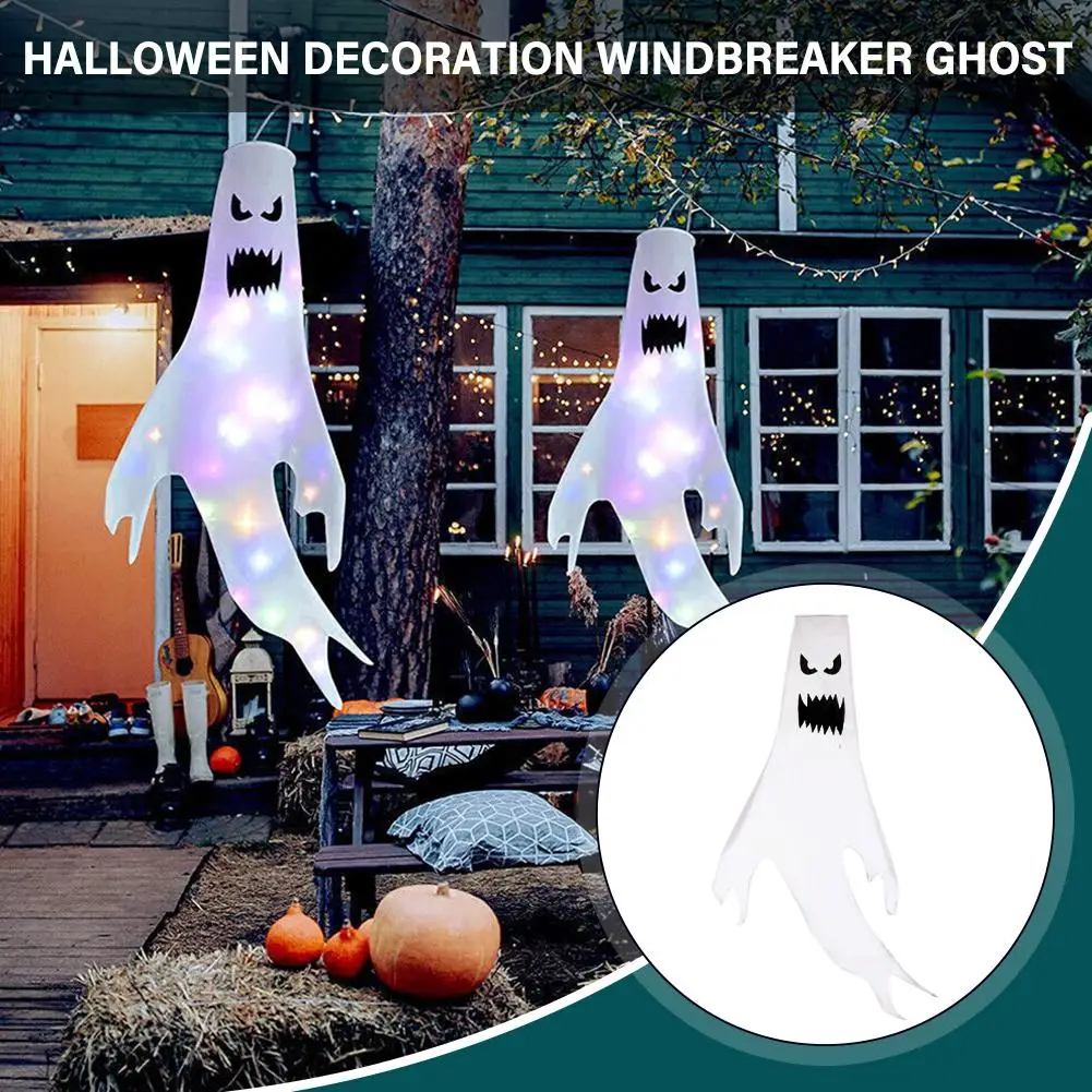 

Large LED Halloween Outdoor Light Hanging Ghost Halloween Lamp Dress Horror Bar Up Glowing Decoration Home Spooky Props Par S0C9