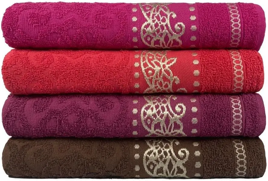 

4 Toalhas de Banho Enxuta Cristal Jacquard 75cm X 1.40m - 100% algodão (Kit 2) car wash clean detailing towel
