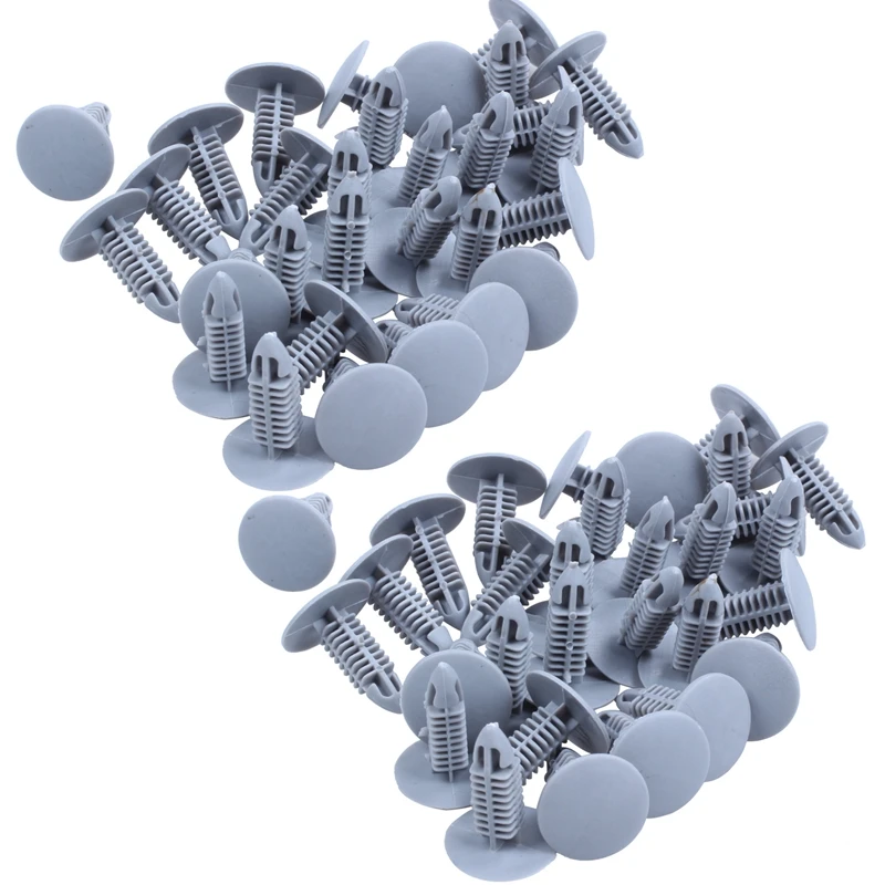 

60 Pieces Plastic Fastening Screws Gray Flange Fender Bumpers Clips for 6mm x 6.7mm Hole
