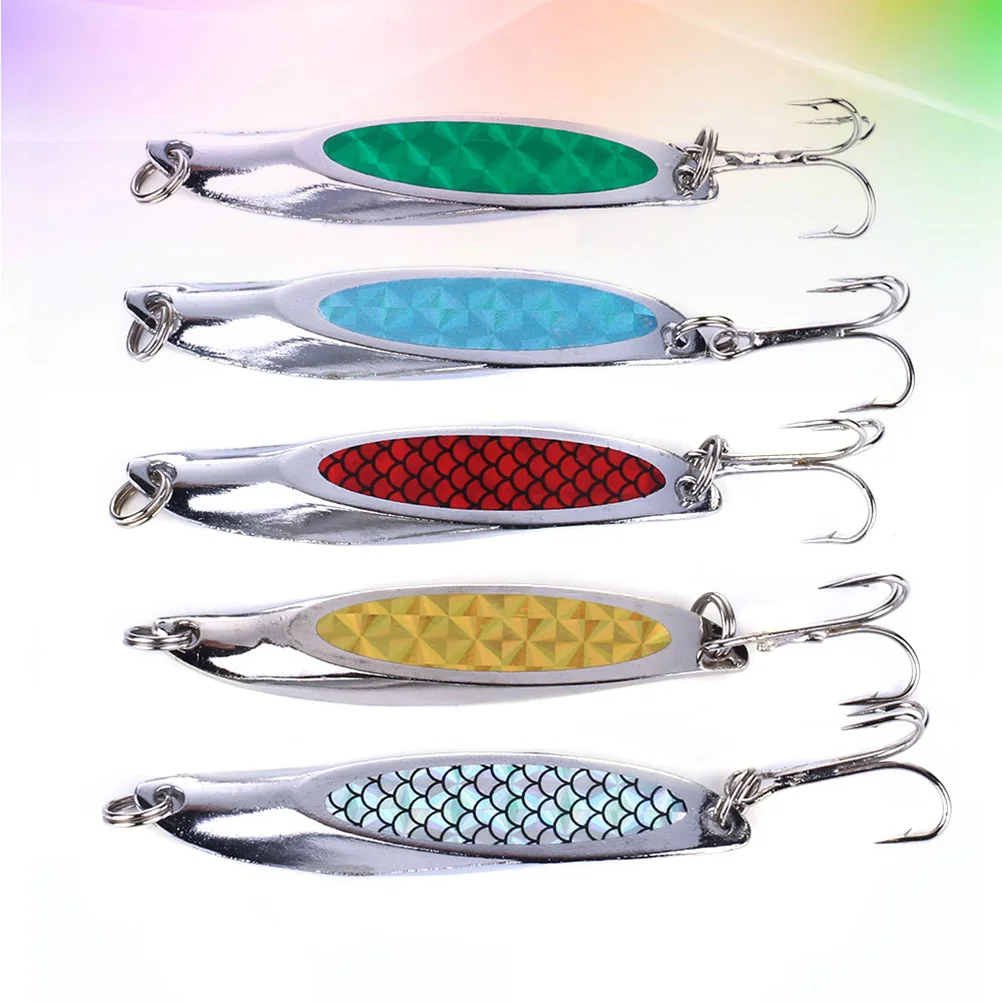 

5PCS Fish Crankbait Hook Lifelike Fish Crankbait Artificial Fishing Lure Glitter Skin Lure Metal Fish Bait