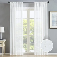modern linen tulle curtain for the living room bedroom striped sheer voile plaid kitchen curtains window home decor custom drape