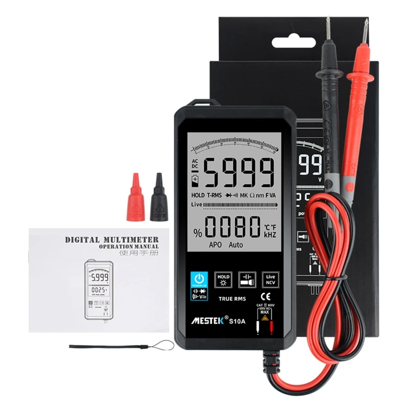 

Digital Multimeter Voltmeter Smart Electrical Tester Measures Voltage Current Resistance Diodes Capacitace Data Hold