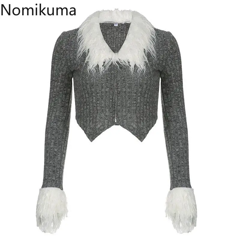 Укороченный кардиган пальто женская одежда туника с длинным рукавом корейская