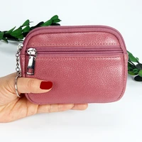 fashion pu leather women wallet clutch two zipper female short small coin purse brand new design soft mini card cash holder