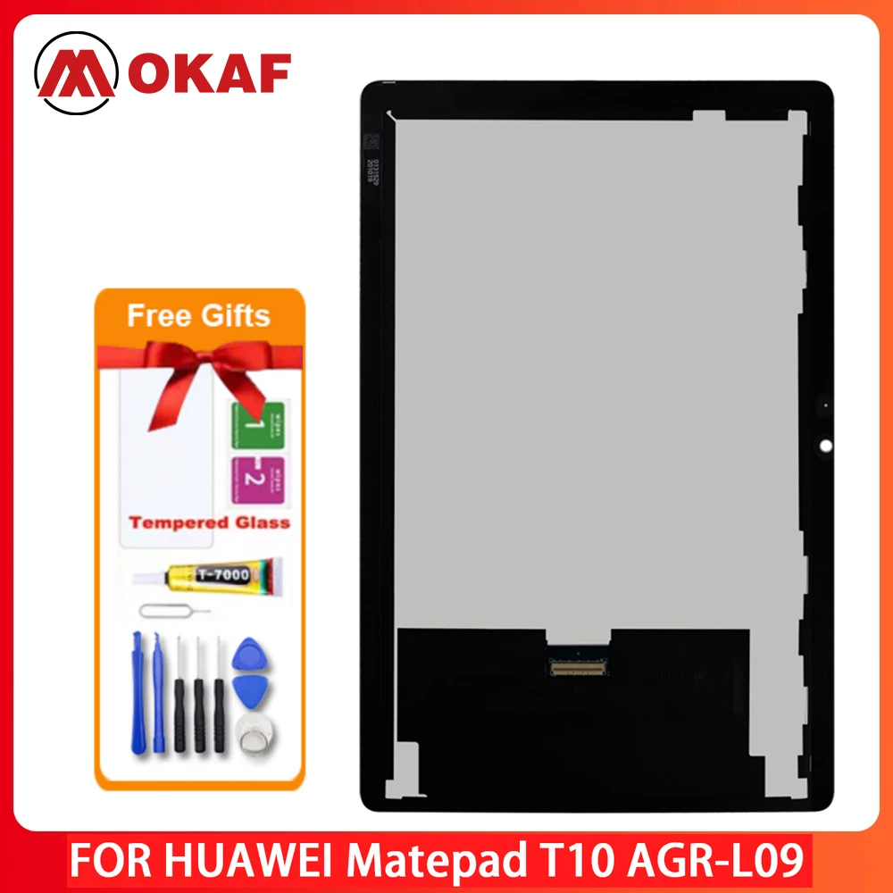 

OKANFU New Original LCD For Huawei MatePad T10 2020 AGR-L09 AGR-W03 LCD Display Touch Screen Digitizer Assembly Repair High Qua