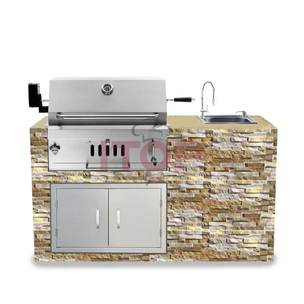 Встроенные угольные грили SUS304 из нержавеющей стали коробка для гриля курения