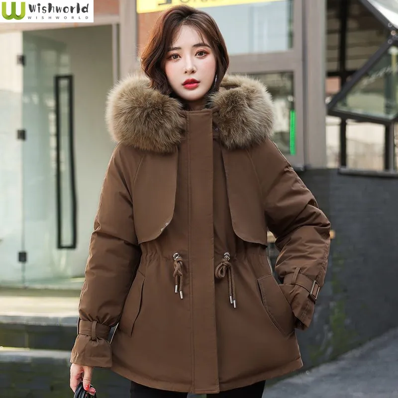 2022 New Mid Length Thickened Style Overcomes Korean Loose Fashion Leisure Age Reducing Cotton Jacket Winter Women's Coat