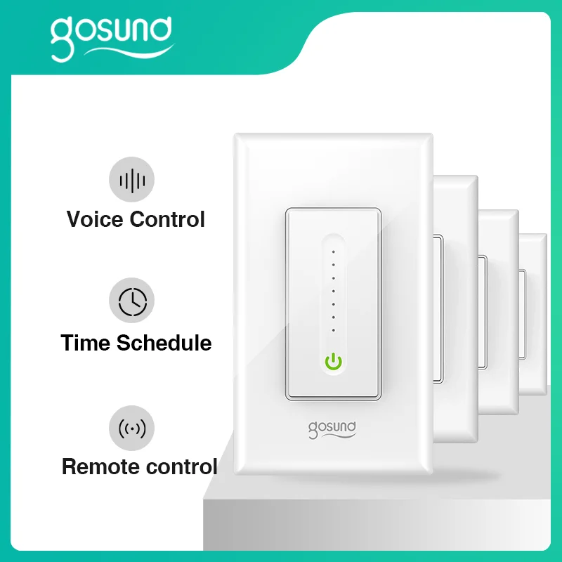 Gosund SW2 WiFi Smart Wall Dimmer Switch Remote Control Work with Alexa Google Home in-Wall Single Pole Smart Switch WIFI US