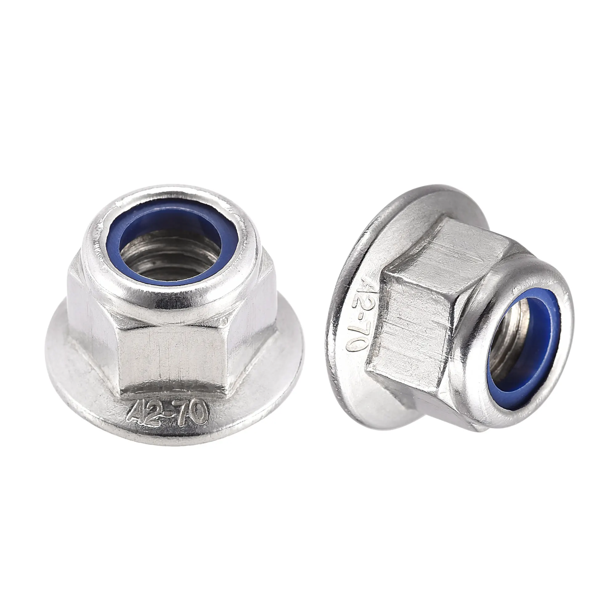 

Uxcell M6 Nylon Insert Hex Lock Nuts with Flange, 304 Stainless Steel, Plain Finish, 5pcs