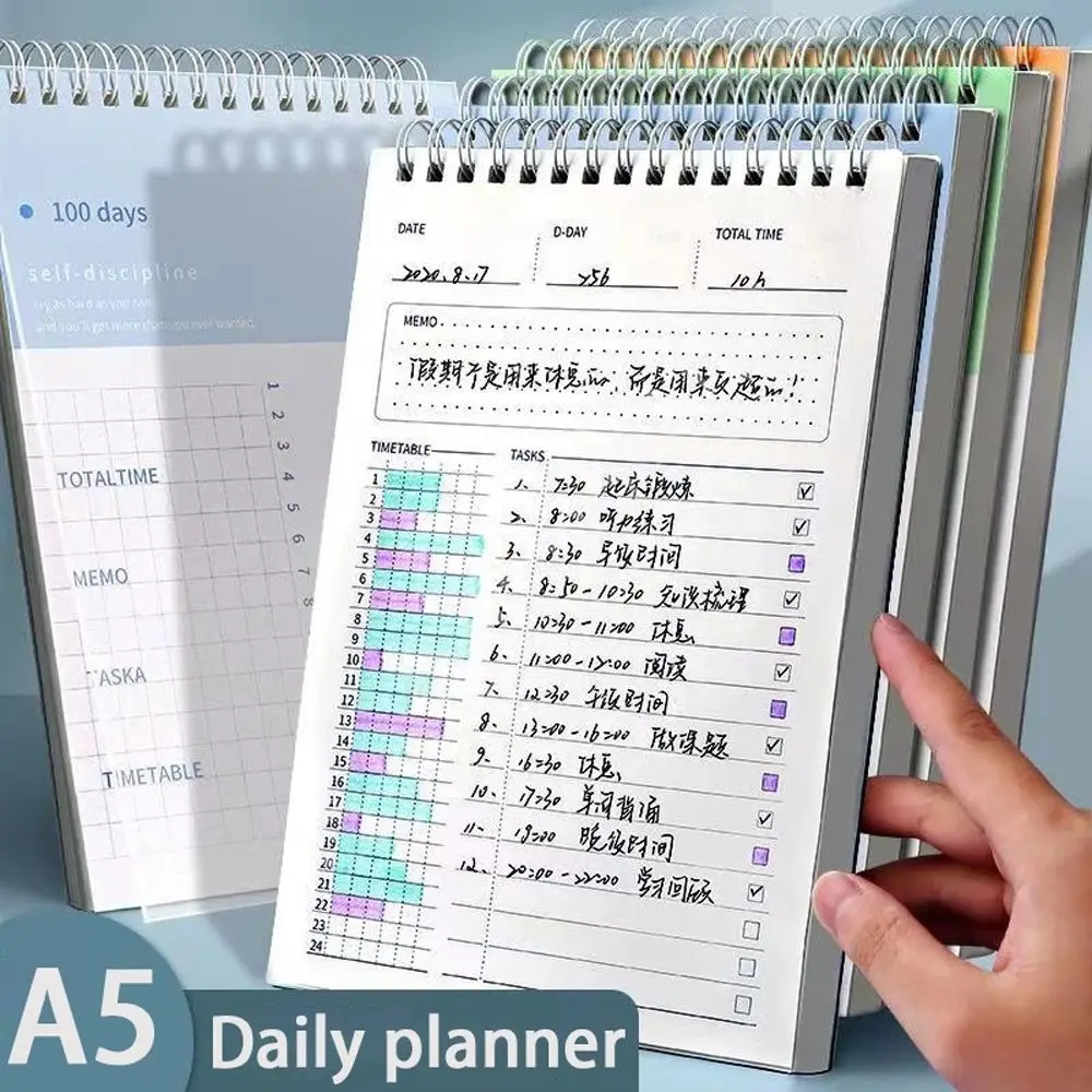 

Dream Planner Agenda Planner Timetable Office School A5 Spiral Notepad Schedule Book Loose-Leaf Diary Goals Notebook