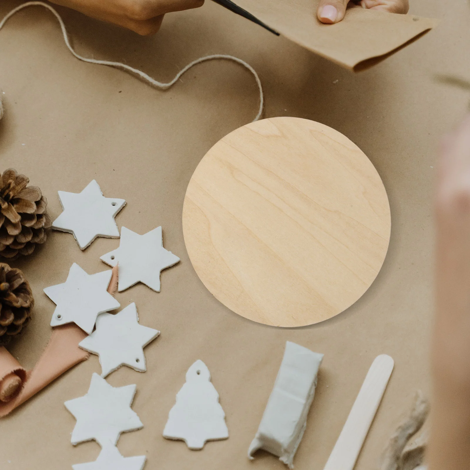 5 шт. круглые деревянные чипсы круги знаки украшение простые ломтики материалы