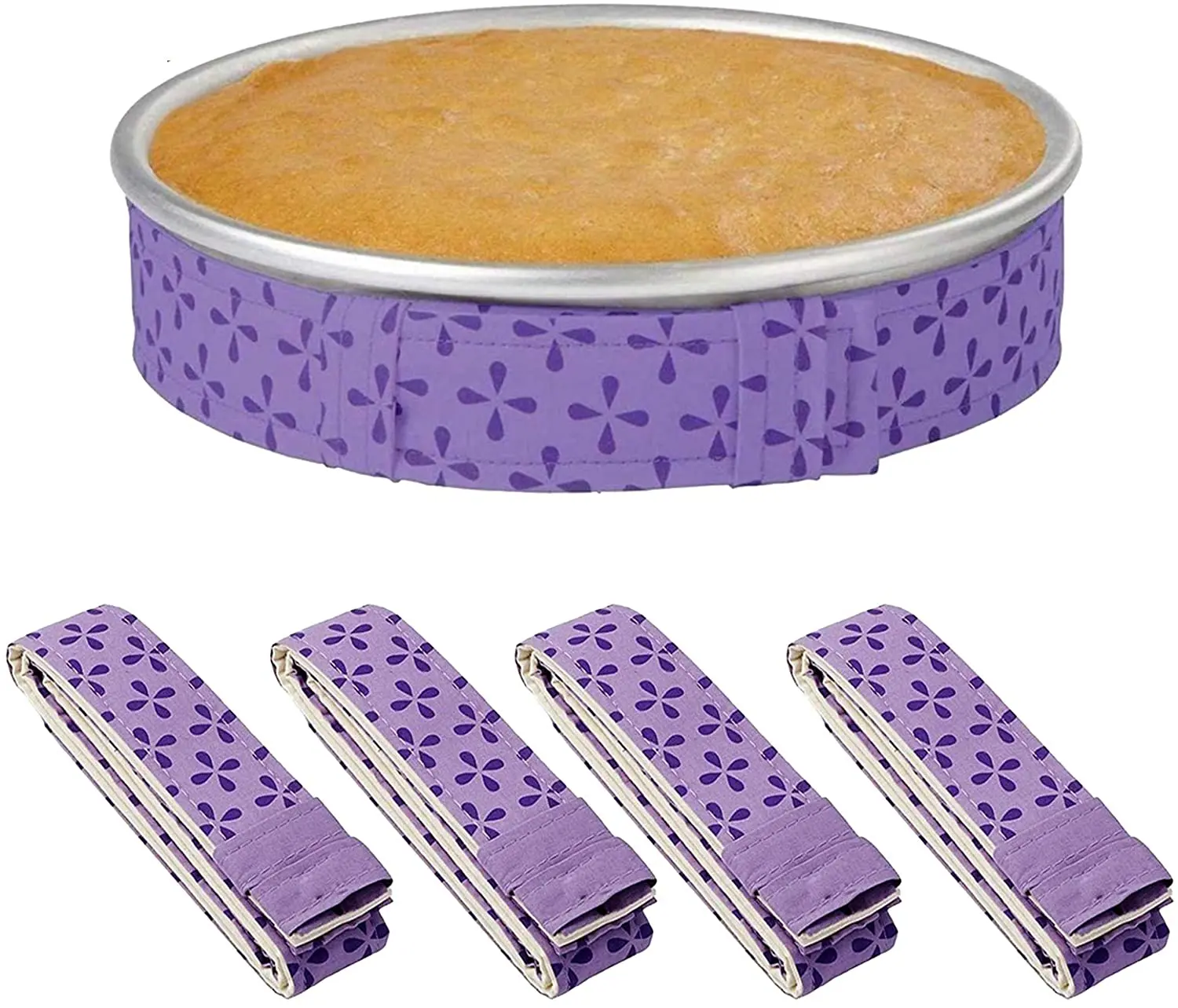 

4-piece bake even strip cake pan dampen strips super absorbent thick cotton cake strips for baking cake pan strips