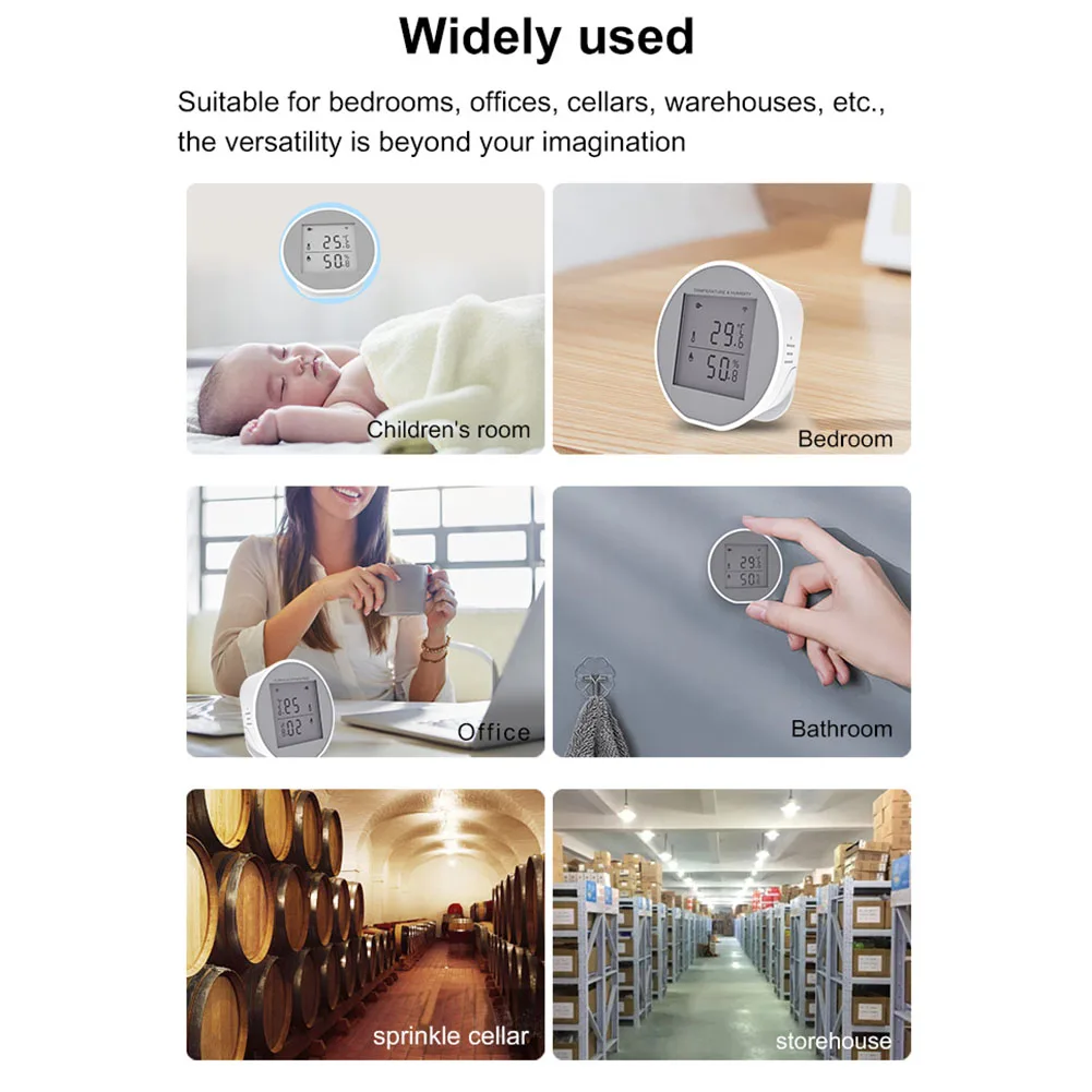 Для Tuya Wi-Fi удаленный монитор термометр гигрометр температура в помещении