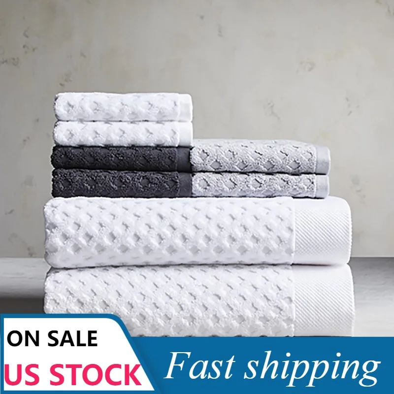 

Комплект из 8 полотенец с мягкой текстурой, белого цвета