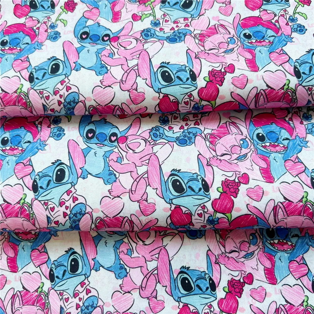 Disney 45x145 см Лило и Стич хлопчатобумажная Поплиновая Ткань для шитья стеганая
