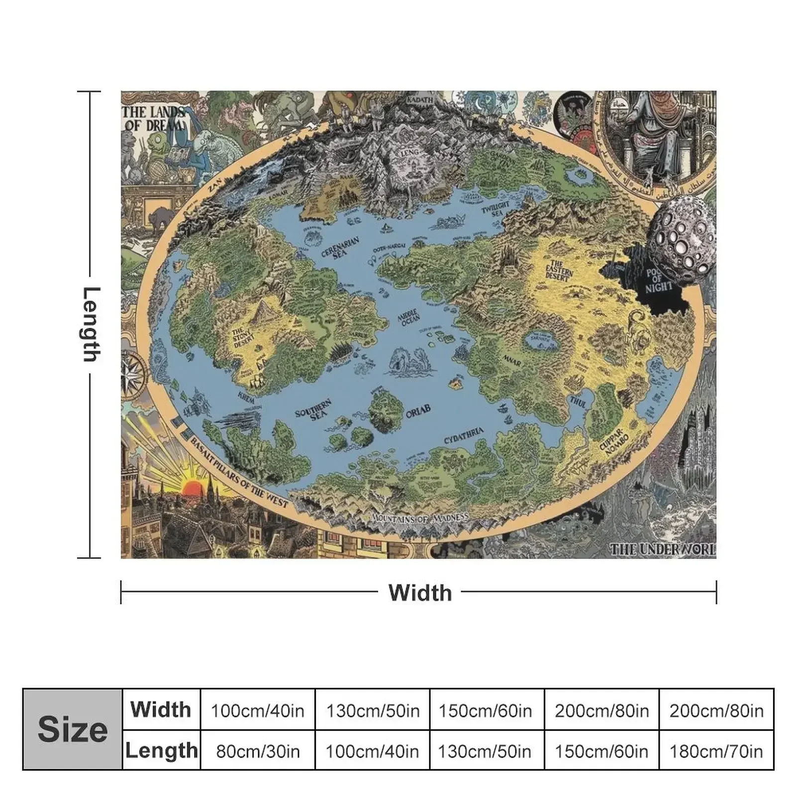 HP Lovecraft Dreamland Map пледы одеяла и фланелевая ткань люксовый бренд косплей аниме