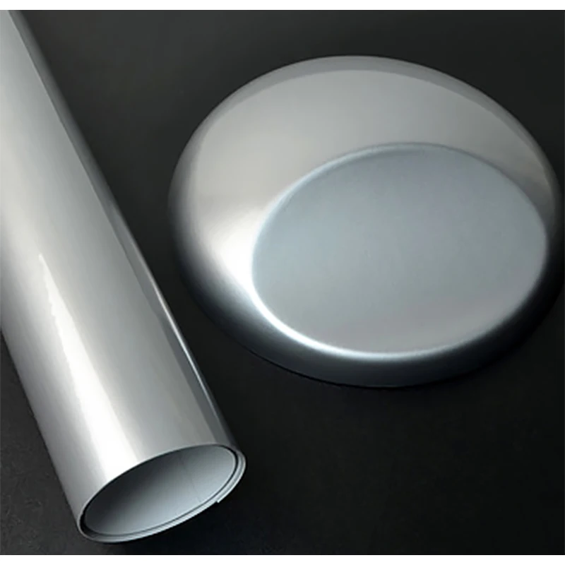 Блестящая серебряная виниловая пленка 20 см x 150 наклейка рулон листа с воздушными