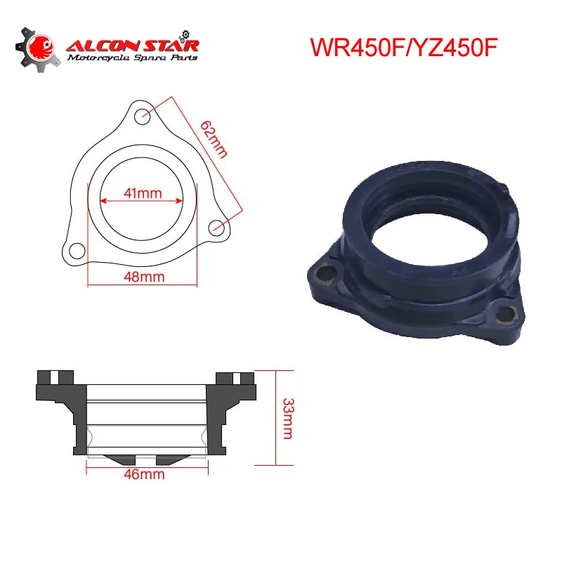 

Sclmotos- For YAMAHA WR450F 2008-2011 YZ450F 2006-2009 Motorcycle Carburetor Interface Intake Manifold Adapter Joint Boots Set