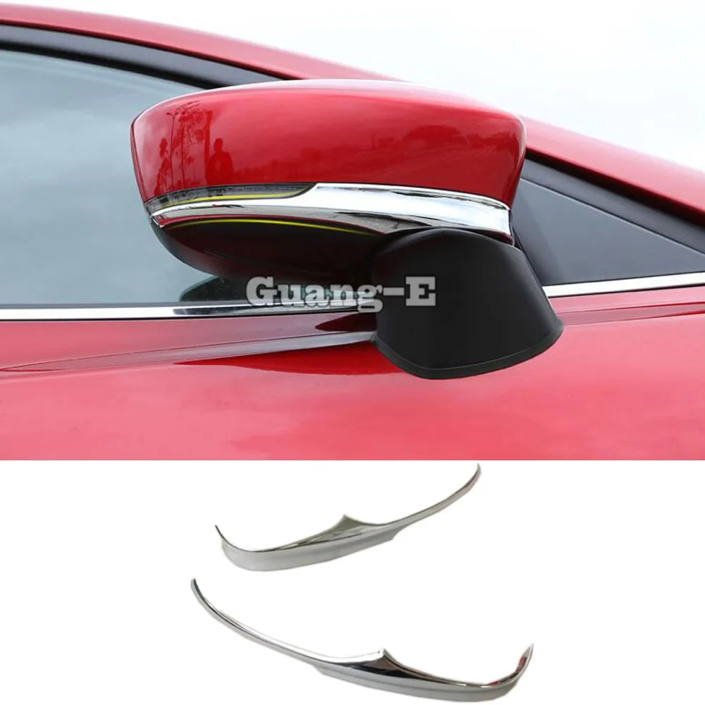 

For Mazda 3 Axela M3 2014 2015 2016 2017 2018 2019 Car ABS Eyebrow Back Rear View Rearview Side Mirror Cover Stick Trim Frame