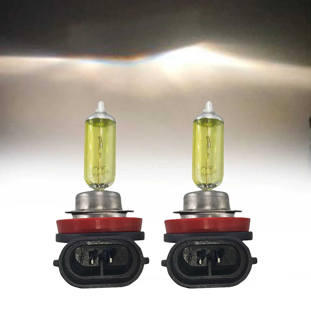

2Pcs Car Halogen Bulb 100W Yellow H11 H8 H9 High Beam Headlight Daytime Running Light Super Bright Universal Headlight Lamp