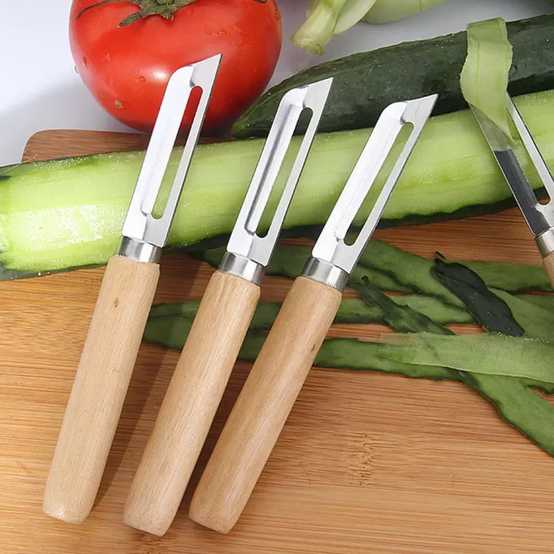 

Stainless Steel Peeler For Apple Tomato Pear Vegetable Potato Peeler Wooden Handle for Apple Potato Peeler Fruit Peeler