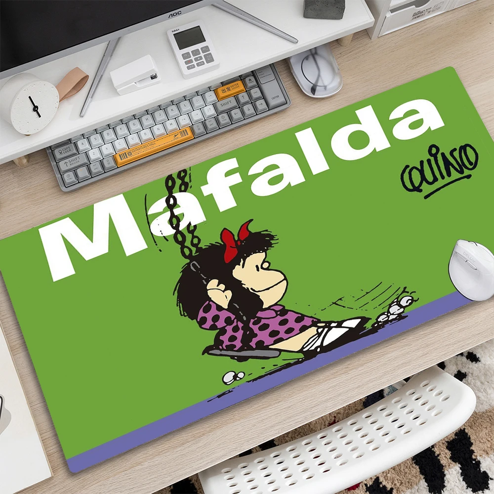 

Коврик для мыши Mafalda, большой игровой коврик для мыши, из натурального каучука, размер XL, XXL, для дома и офиса