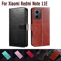 leather phone cover for xiaomi redmi note 11e case magnetic card flip wallet protective hoesje etui book on redmi note 11 e case