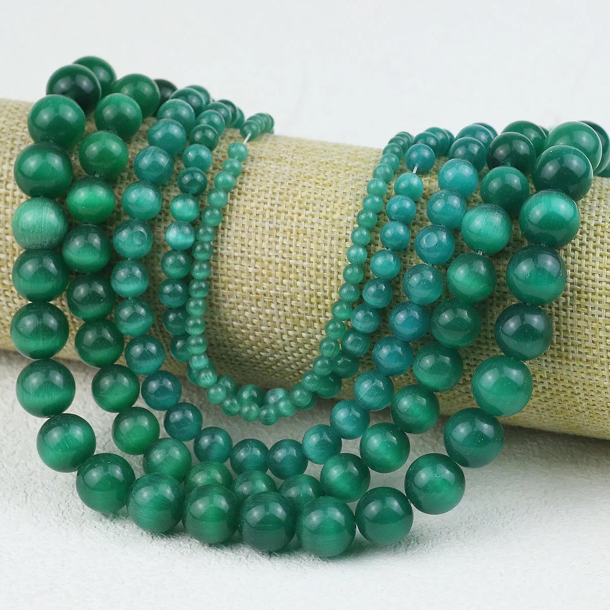 Круглые бусины 4/6/8/10/12 мм в виде кошачьего глаза