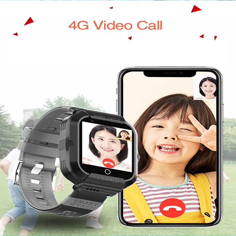 children smart watch phone 4g waterproof ip67 video call lbs wifi location gps tracker alarm clock camera kids smartwatch df69 free global shipping