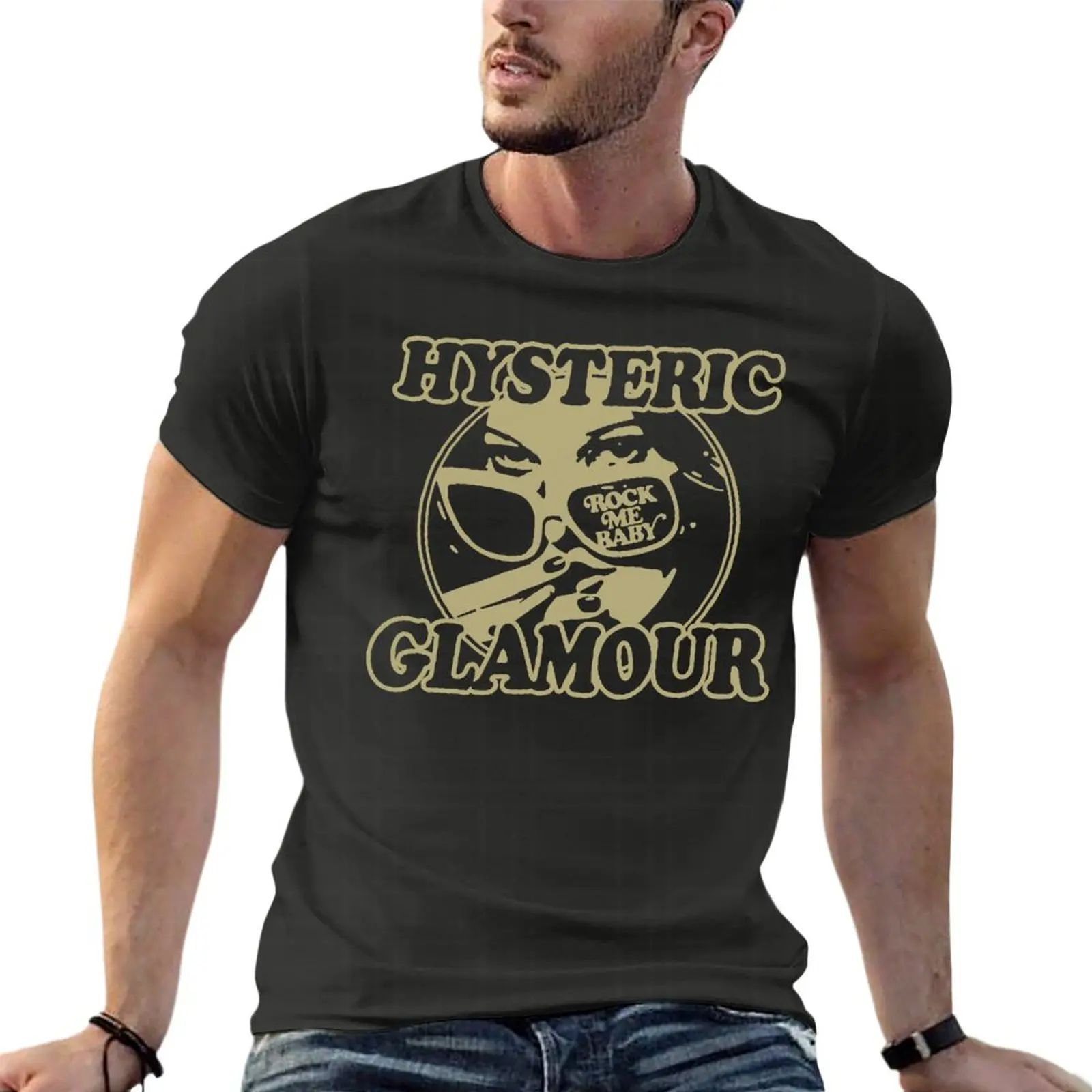 

Hysteric Glamour Oversize T-Shirt For Men'S Clothes 100% Cotton Streetwear Plus Size Top Tee