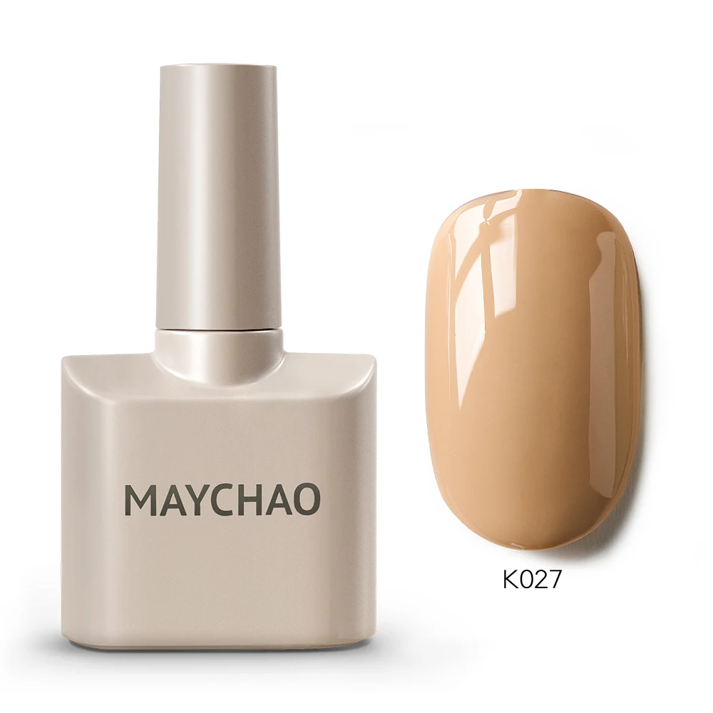 MAYCHAO Nude Beige color Gel Nail Polish 12ml Glossy Semi Permanent Soak Off UV LED Frosted Nails Painting Varnish