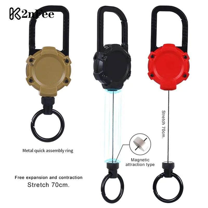 

1PCS Anti-Lost Easy-To-Pull Buckle Heavy Duty Magnetic Retractable Pull Key Chain For Outdoor