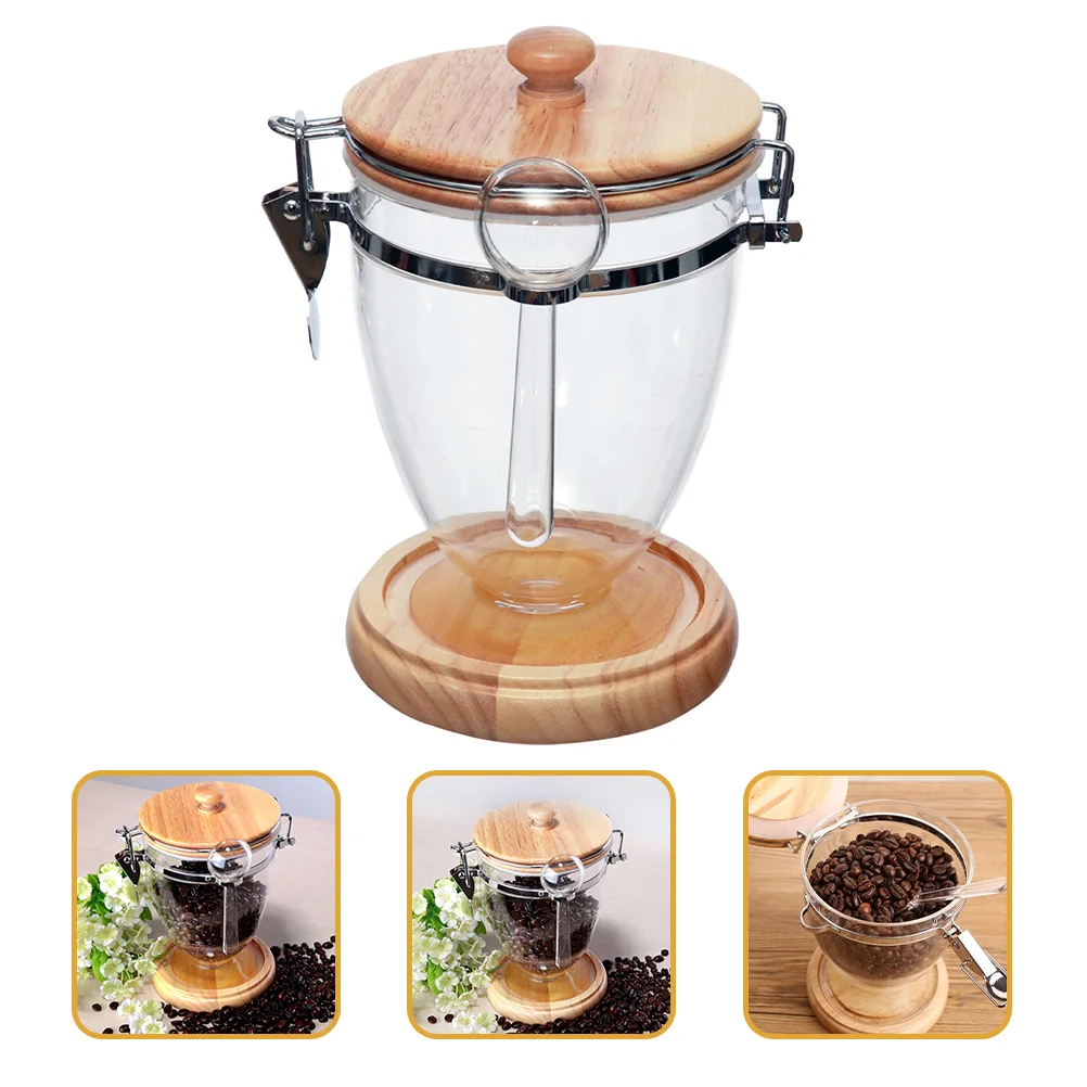 

Cookie Container Snack Container Coffee Can Airtight Coffee Container Oak Candy Jar Glass Jar Lid