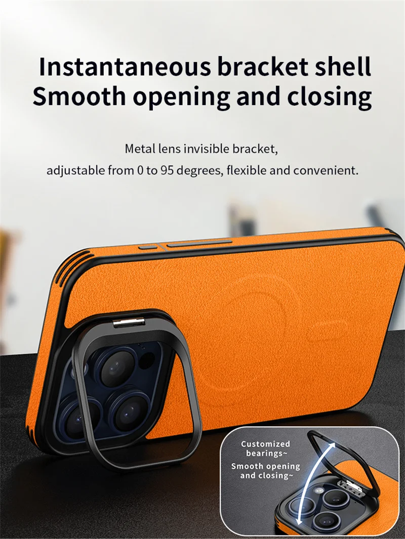 Кожаный чехол для мобильного телефона с магнитным кронштейном объектива и