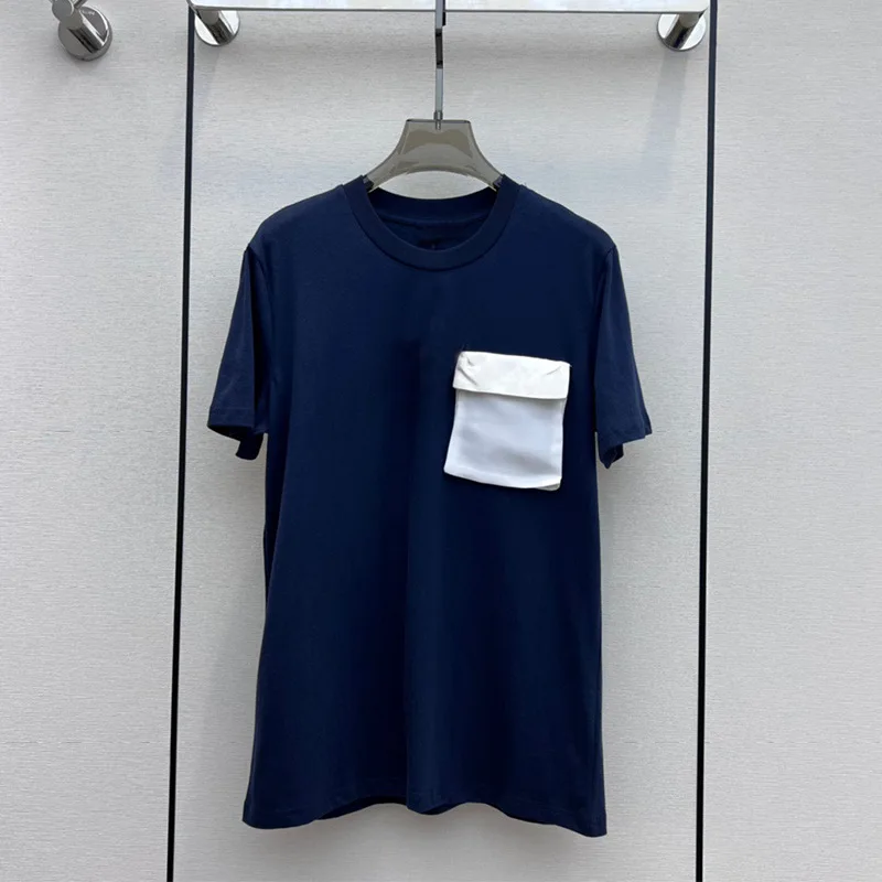 

Женская хлопковая футболка с коротким рукавом и круглым вырезом