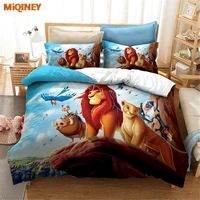 miqiney bedding set the lion king simba cartoon boy bed linens single twin size duvetcomforter cover kids teen bedspreads gifts