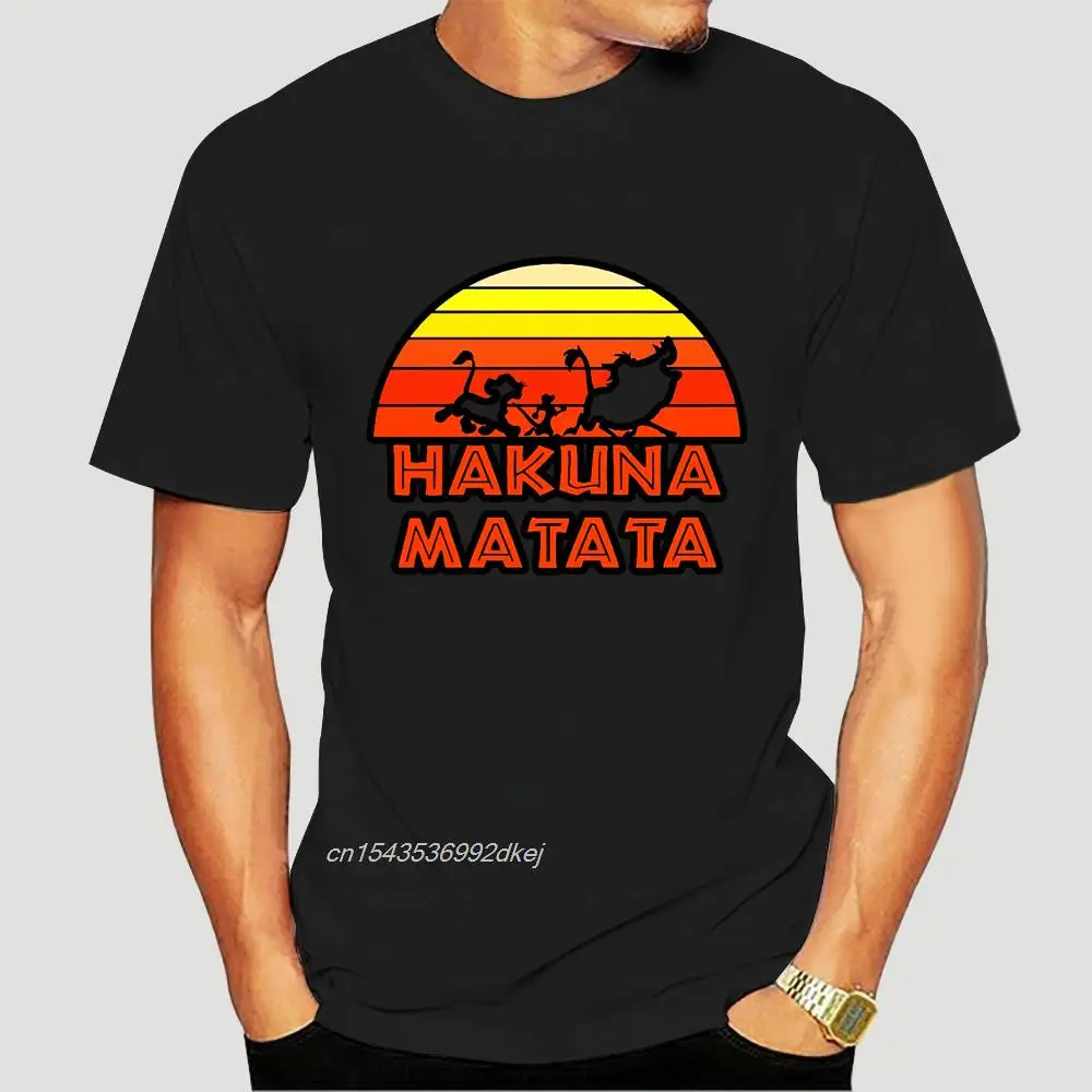 

Женская, мужская и детская футболка с надписью «Hakuna Matata Simba» и «Король Лев», топы в стиле Харадзюку, модная Классическая футболка 9605A