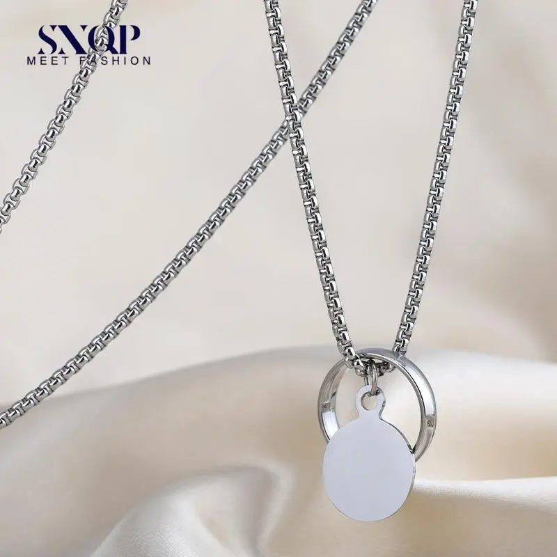 

Korean Style National Fashion Natural Simple Style Ring Titanium Steel Necklace Cute Cute Gentle Ascetic Dark Style