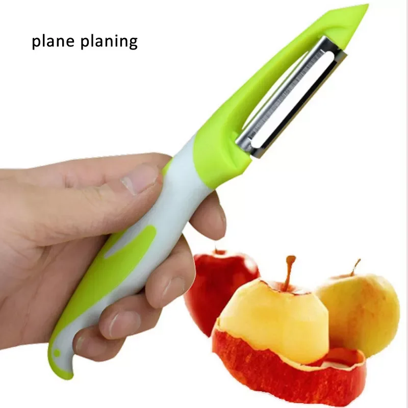 

1Pcs Green Gear Planing/Plane Peeler Knife Stainless Steel/PP Vegetable Slicer Portable Multifunction Peeler Knife Gadgets