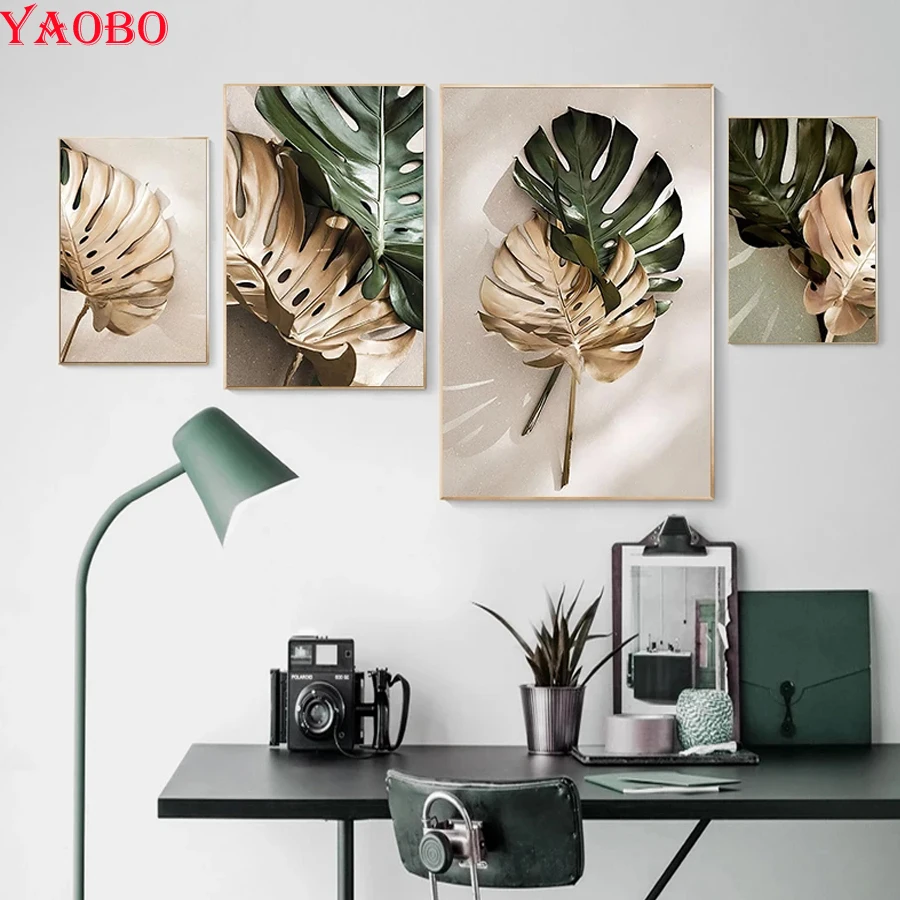 

5d Diy алмазная живопись Новые поступления листья монстеры Алмазная вышивка мозаика зеленое растение в скандинавском стиле картина Стразы