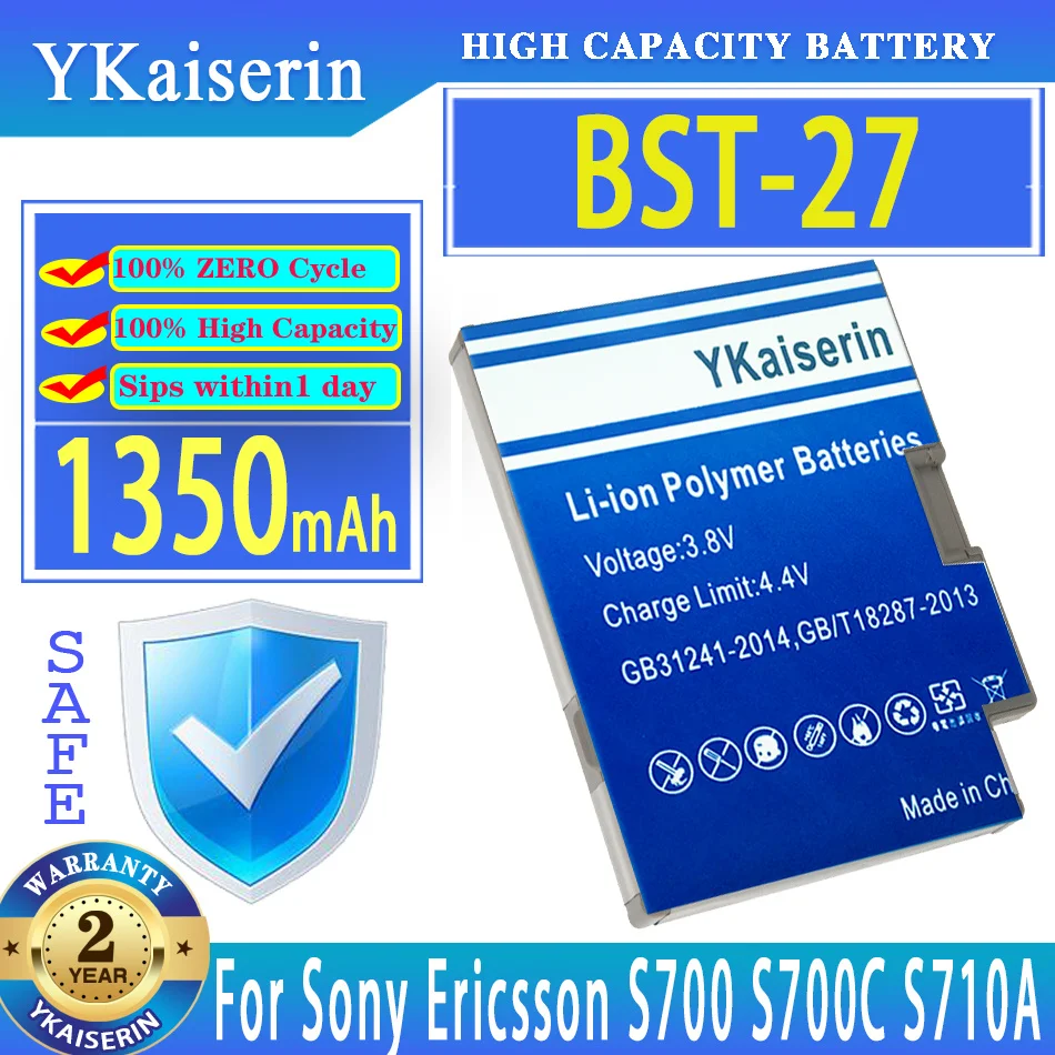 

YKaiserin BST-27 1350mAh Battery For Sony Ericsson S700 S700C S710A Z600 Z608 S700i Z608c Battery Batteria + Tracking Number