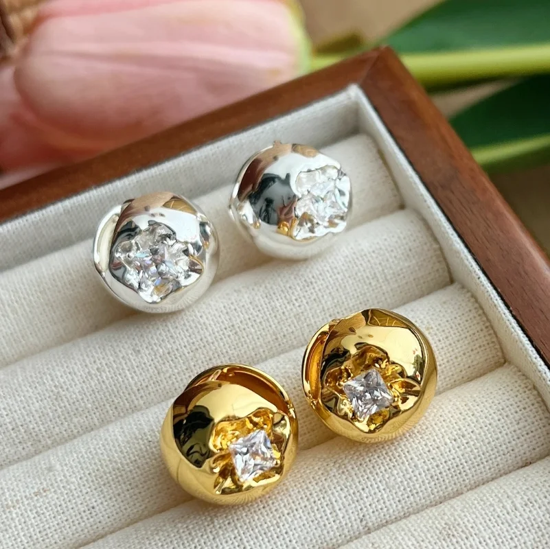 

Timeless Wonder Fancy Zircon Geo Stud Earrings for Women Designer Jewelry Gift Trendy Gothic Top Brincos Prom Luxury French 2271