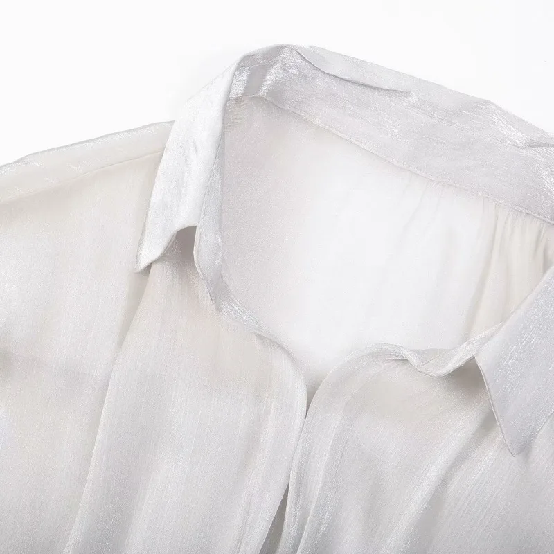 Белая блузка TRAF ZR 2024 Женские винтажные Роскошные шикарные блузки для леди