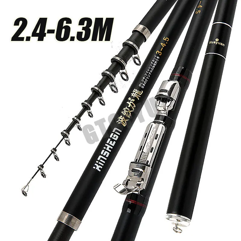 

Telescopic Portable Rotary Rocky Fishing as2.7M,3.6M,4.5M,5.4M,6.3M Fishing Rod Travel Sea Boat Rock Fishing Rod Carp Rod