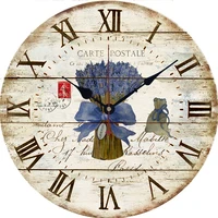 12 inch pastoral style wall clock lavender flower design decorative clock with silent movement home decor for living room