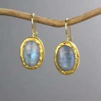 women moonstone wrapped in a gold color earrings is very beautiful you will like these earrings