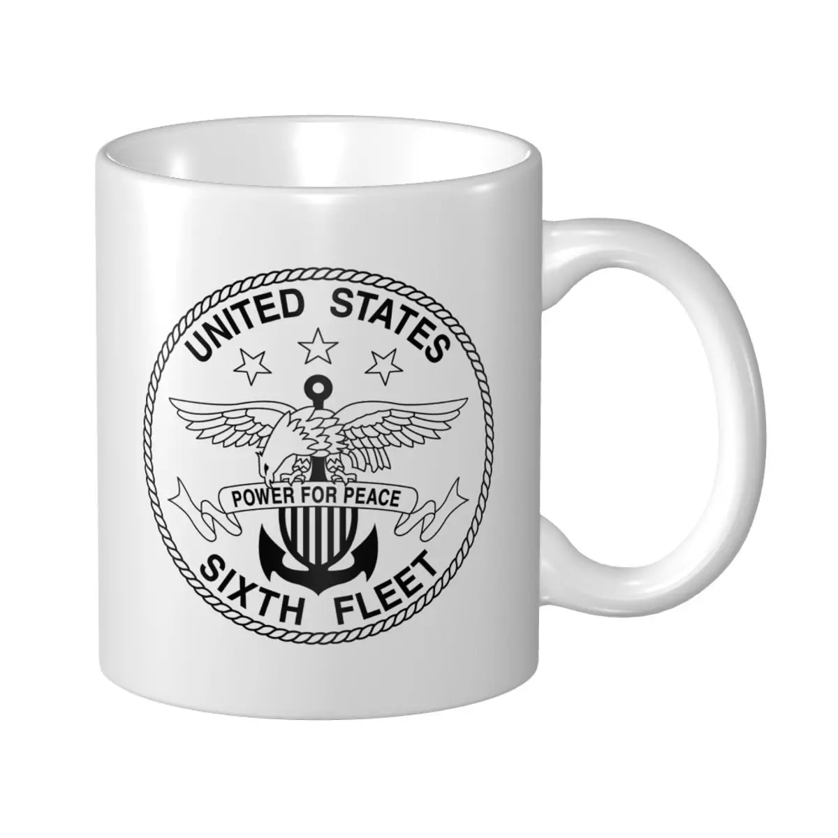 

United States Navy Sixth Fleet Coffe Mug Solid color Mugs Personality Ceramic Mugs Eco Friendly Tea Cup 330ml (11oz)
