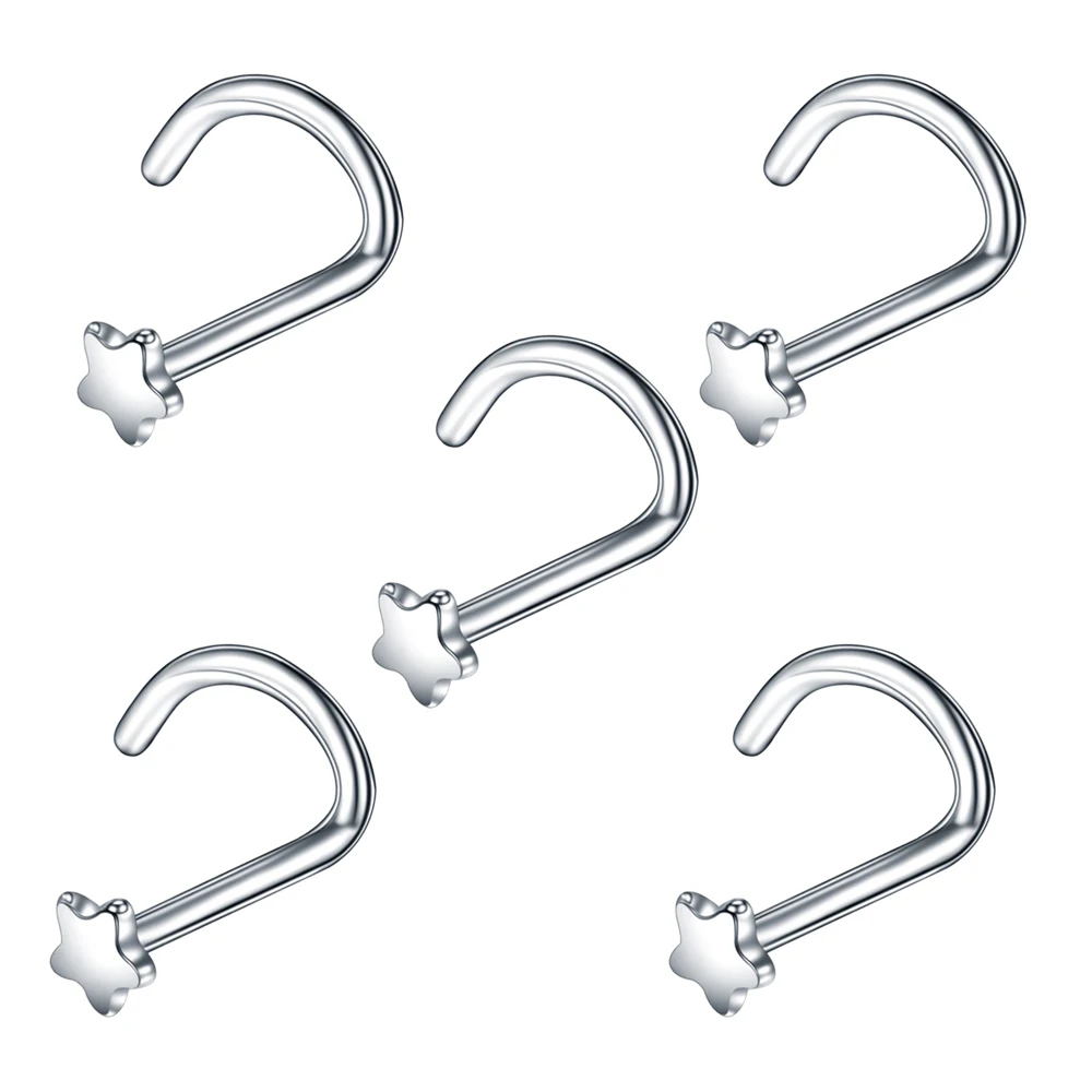 5 шт./партия стальные L-образные серьги-гвоздики для пирсинга |